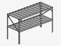 AL regál LANITPLAST 130x50 cm dvoupolicový stříbrný GSB2 LG2632