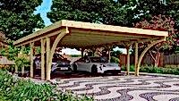 Carport KARIBU CLASSIC 3C 61980 ocelové střešní plechy LG3368