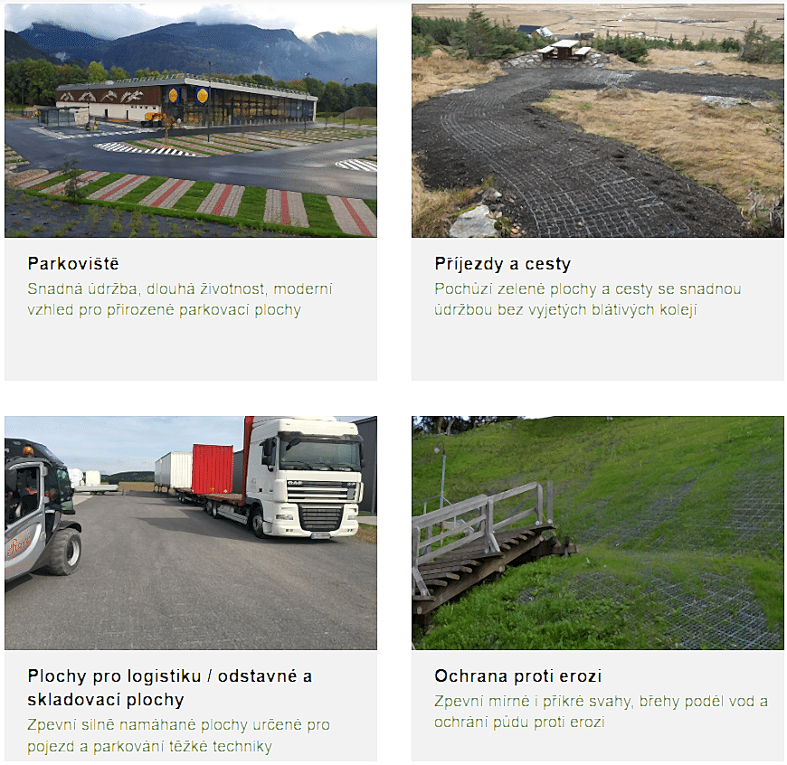 Použití zatravňovací dlažby Ecoraster